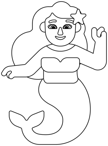 Mermaid Emoji Coloring Page